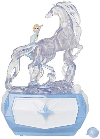 Disney Frozen 2 Elsa & Water Nokk Jewelry Box with Snowflake Ring, Color Changing Light, Plays Into The Unknown