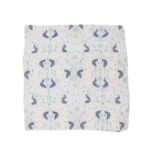 Image of Little Unicorn Cotton Muslin Swaddle Blanket Set | Set of 2 | 100% Cotton | Super Soft | Newborns and Infants | Large 47 x 47 | Machine Washable (Peacock)