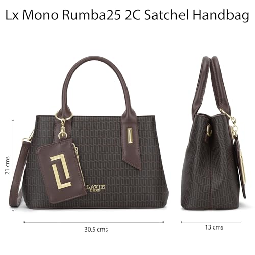 Image of Lavie Luxe Women's Monogram Rumba25 Handbag | Handbag for Work | Ladies Purse | Stylish Shoulder Bag | Gift for Women