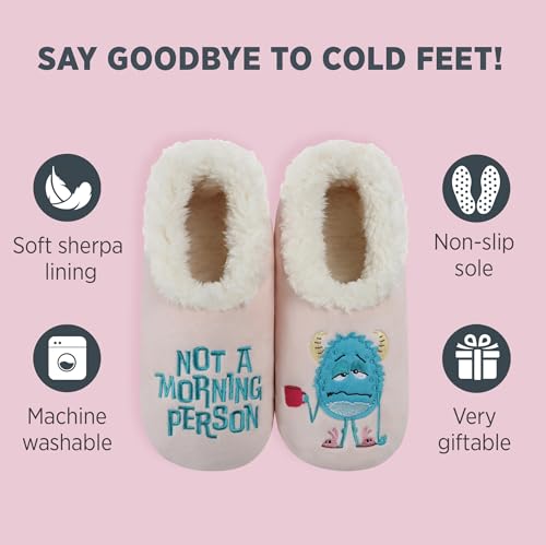 Image of Snoozies Slipper Socks -Funny Quote House Slippers for Women, Non-Slip Fuzzy