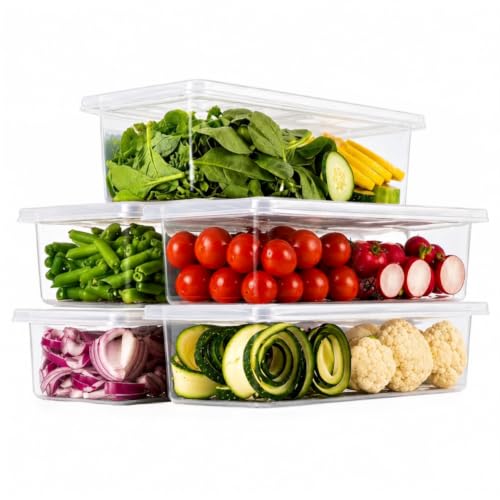 LOXIA PREMIUM Kitchen Storage Containers Set, Airtight Food Storage Containers for Kitchen & Fridge, Transparent Plastic Storage Boxes with Lids, Stackable Refrigerator Organizer (1500 ML, 2) Deal