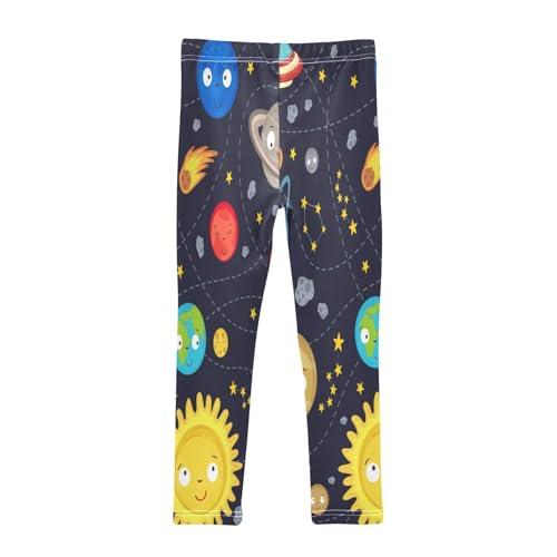 Bolaz Toddler Girls Leggings Printed Yoga Pants Leggings Cartoon Planets for Kids2