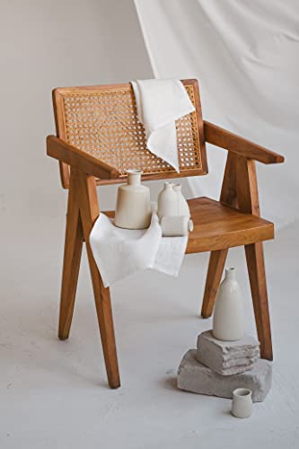 Pure 100% Linen White Napkins - Cloth Napkins Set Of 6-17X17-Inch Flax Linen Dinner Napkins Cloth Washable - Heavyweight Thick Natural Fabric #TOP5