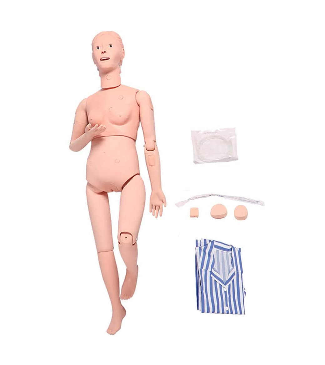 YNIYUJKL Manikin Model Nursing Skills Training Mannequin Teaching Model Female 165Cm Full Body Care Patient Human Model Multifunc