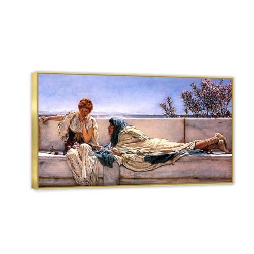 Toile Lawrence Alma Tadema Plaidoyer grand format avec cadre doré élégant
