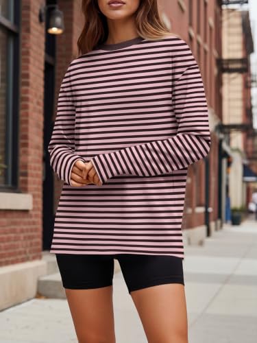 Image of Trendy Queen Womens Oversized Long Sleeve Shirts Fall Tops 2026 Basic Tees