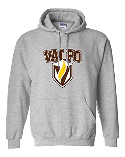 CreateMyTee | Valparaiso Valpo Shield Full Color Hooded Sweatshirt