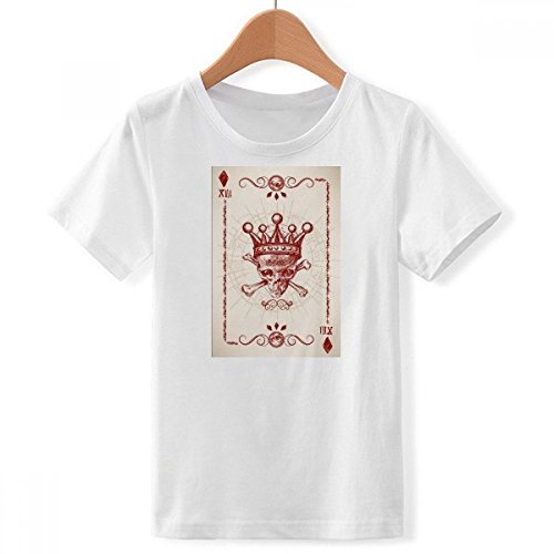 T-shirt blanc squelette poker idéal pour le collège et le skate