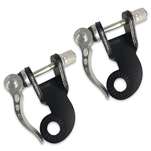 Kingsea Universal Bike Trailer Coupler Steel Hitch Linker Bicycle Trailer Hitch Adapter Attachment Steel Rear Replacement Seat Clamp Design Quick Release Rod Black - 2Pcs #TOP17