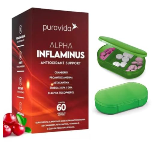 Kit Puravida Alpha Inflaminus Astaxantina Pura Vida Ômega 3 + Porta Capsula