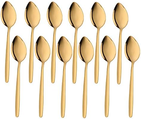 Meisha Mini Coffee Spoons, 12-Piece Stainless Steel Economy Collection Espresso Spoons Set, Small Spoons for Coffee, Dessert, Tea, Appetizer - Silver