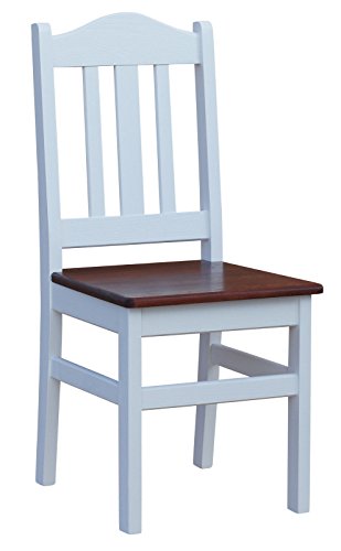 k koma Stuhl MASSIV Kiefer Holz -NEU weiß Honig Landhausstil MASSIVHOLZ (Calvados)