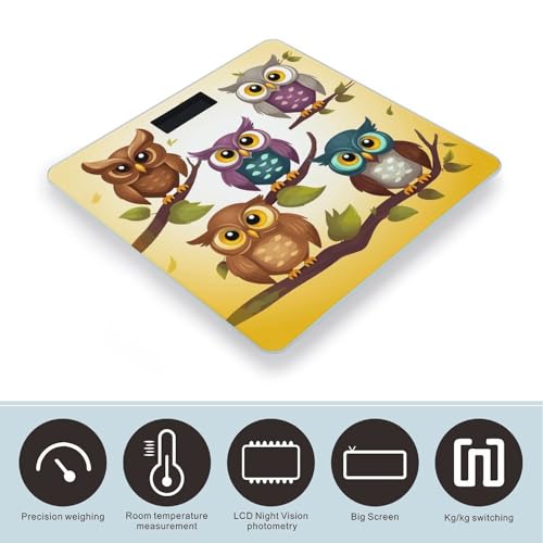 Báscula digital Owls Birds para peso corporal hasta 180 kg miniatura 3