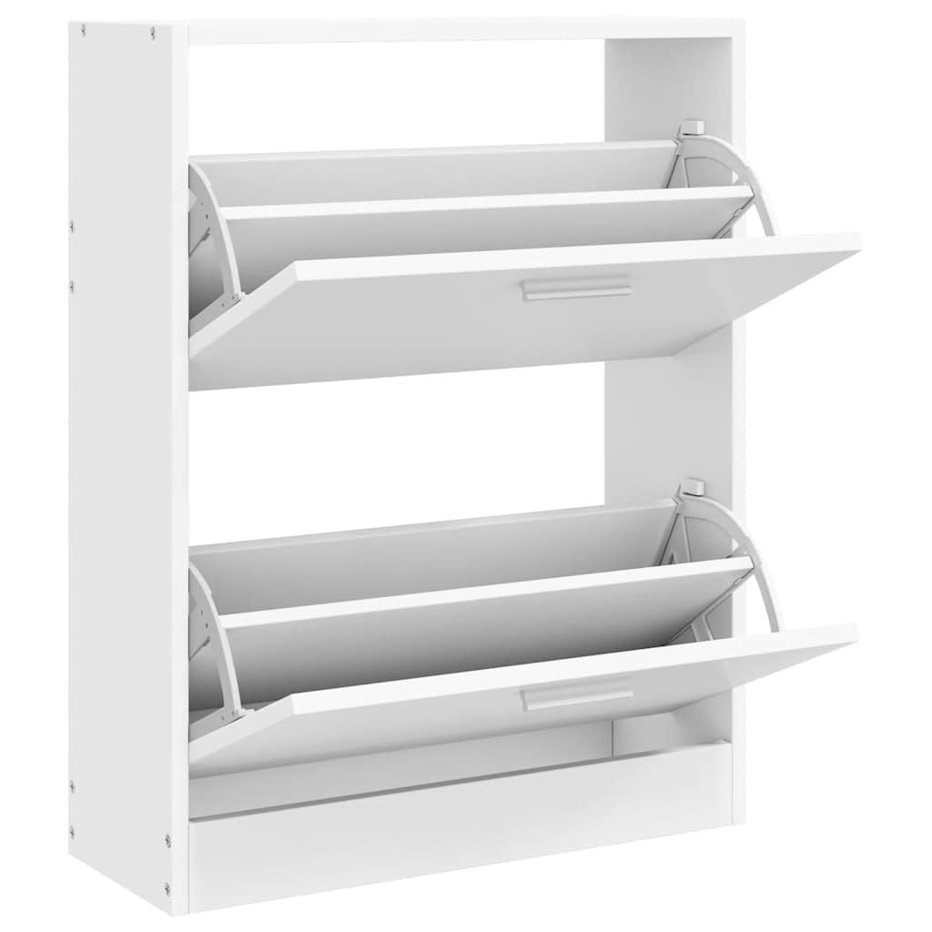 vidaXL Zapatero Blanco con 2 Compartimentos