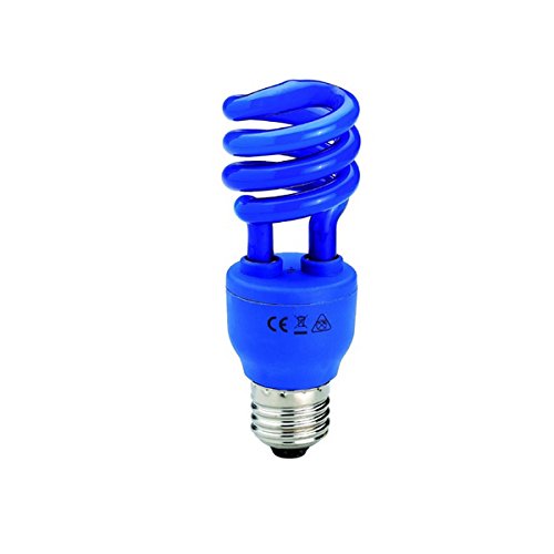 ElectroBilsa Ampoule spirale décorative E27 basse consommation Bleu 13 W
