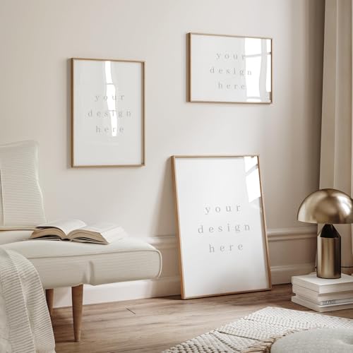 puthiac 20x24 Oak Wood Picture Frames -20"x24" Poster Frames for Wall, 20x24 Picture Frames for Wall, 20 x 24 Picture Frame, 20 x 24 Frames(1 Pack, Beige)
