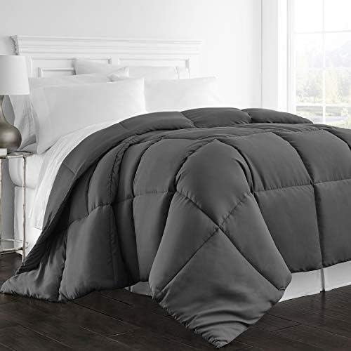Beckham Luxury Linens 1300 Series Goose Down Alternative Bed Comforters - Luxury Twin/Twin XL Size Blanket Duvet Insert, Gray