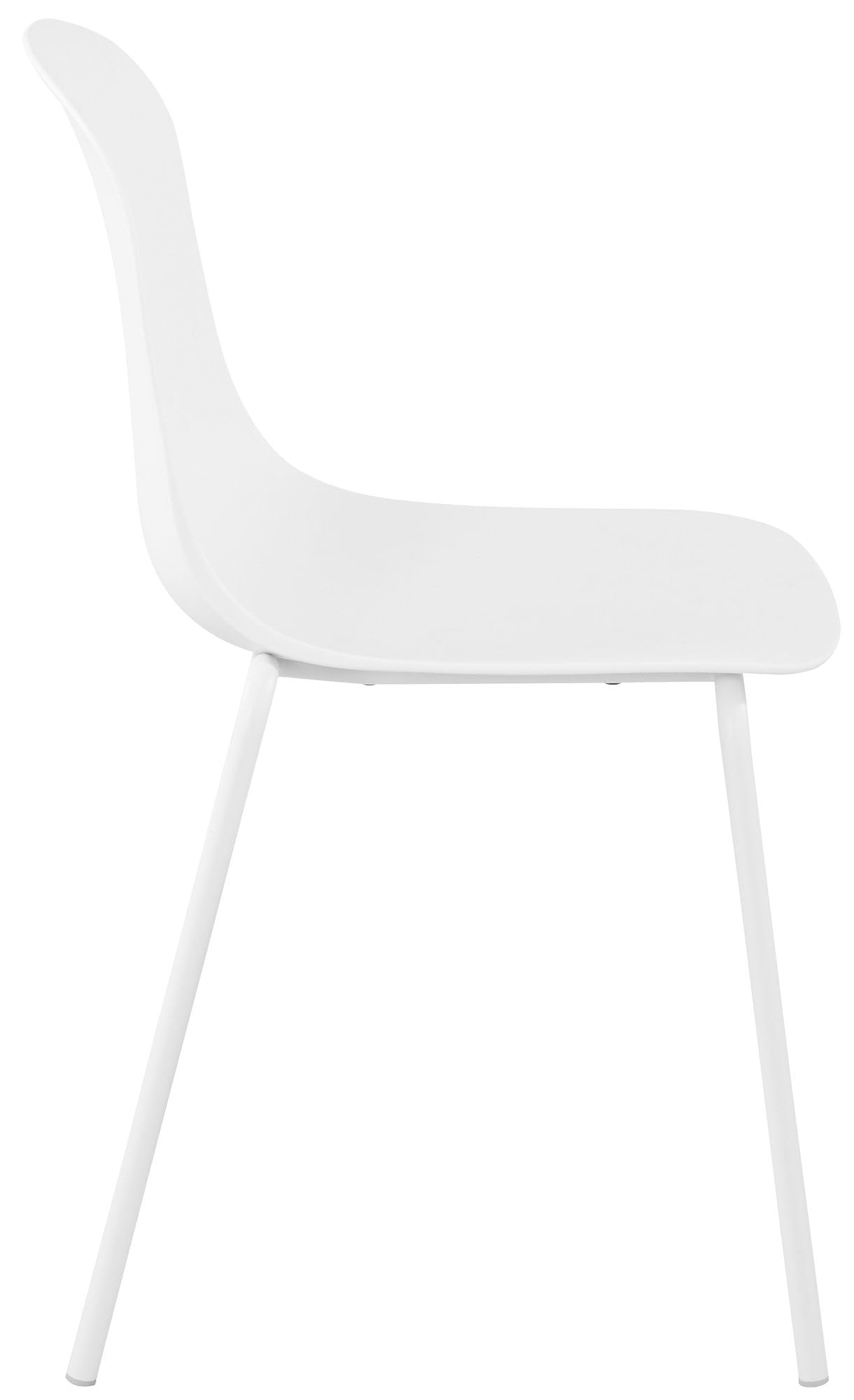 CLP Juego de 2 sillas apilables Hardin con Asiento ergonómico de plástico y Estructura metálica para Comedor, Sala de reuniones y Cocina Color:Blanco