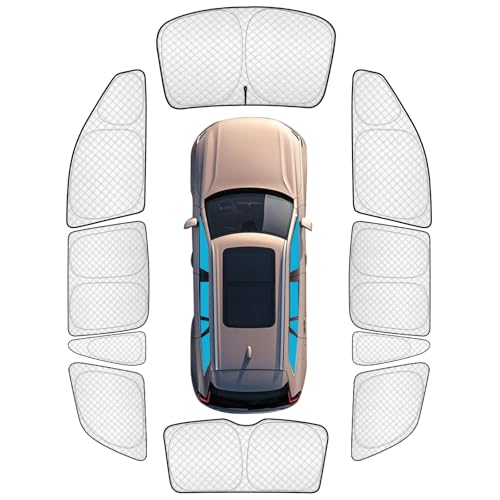 Image of KMF 10pcs Full Thicken Sun Shades for Volvo XC90 2016-2025 Accessories, Car Window Covers Sunshade for Windshield Side Rear, UV Block and Blackout Privacy for Car Camping