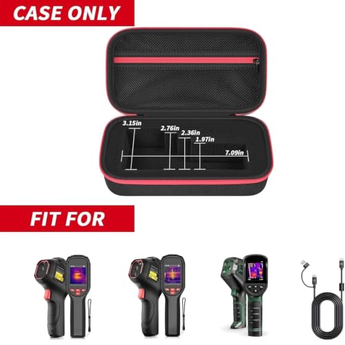 Image of Boobowl Case Compatible with HSFTOOLS HF96 / H128 Thermal Camera, Infrared Camera Storage Holder Box with DIY Sponge for USB Cables, Calibration Card and Accessories(Bag Only)-Black
