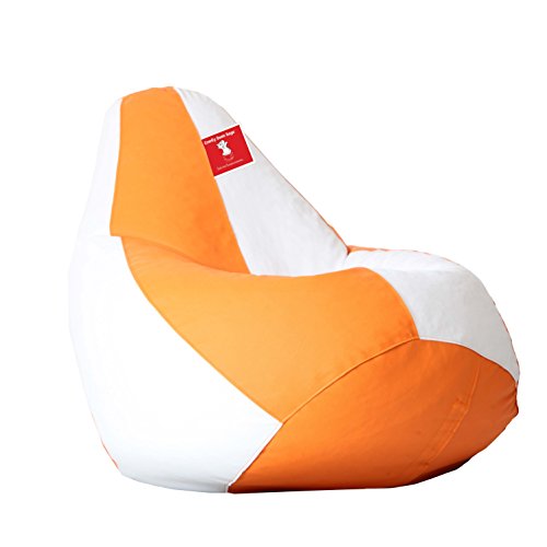 Image of Biggie Bean Bag XXXL Bean Bag Without Fillers Cover (Orange and White)