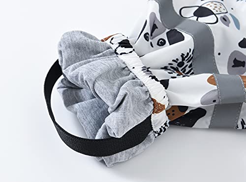 Kids Waterproof Rain Pants Boys Girls Lightweight Reusable Cute Cartoon Toddler Rain Pants Mud (White-E, 7-8 Years)4