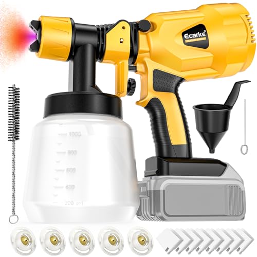 Cordless Paint Sprayer for DeWALT Battery: HVLP Spray Paint Gun&Copper Nozzle - 260W Brushless Motor 20v Tools for House Painting,Interior,Walls,Door,Fence(Battery NOT Include)