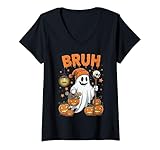 Photo Gallery donna bruh ghost halloween divertente boo ghost carino halloween costume maglietta con collo a v Photo Gallery donna bruh ghost halloween divertente boo ghost carino halloween costume maglietta con collo a v