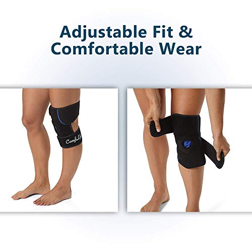 Comfilife Knee Ice Pack With Wrap – Knee Brace – Reusable Hot & Cold Therapy Gel Pack – Adjustable Compression Support For Injuries, Knee Pain, Knee Surgery, Arthritis, Meniscus And More #TOP3