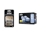 Braun Series 9 Electric Shaver Replacement Head - 92S - Compatible with All Series 9 Electric Razors & Clean & Renew Refill Cartridges CCR - 4 Pack
