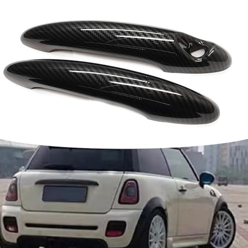 YJDOORPLAY Cubierta de manija de puerta de fibra de carbono, accesorios exteriores para Mini Cooper S R50 R52 R53 R55 R56 R57 Clubman Convertible 2001 2015