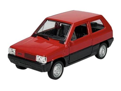 Welly 43849 - Modelo de coche compatible con Fiat Panda 1980, color rojo, aprox. 1/34 – 1/39