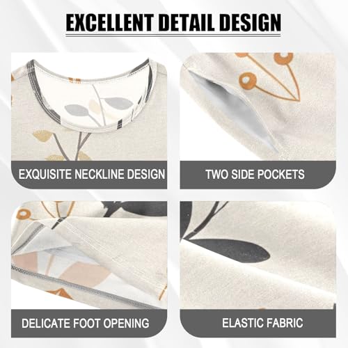 Summer Pajama Set Black Rabbit Leaf, Short Sleeve Sleepwear Nightwear4