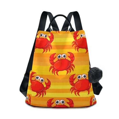 Sac à dos femme fermeture éclair à motif crabes rouges pour le quotidien