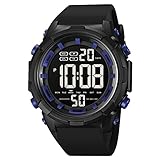 XCZAP Large Dial Stopwatch Sport Mens Watches LED Light Digital Wristwatches 5Bar Waterproof Countdown Clock