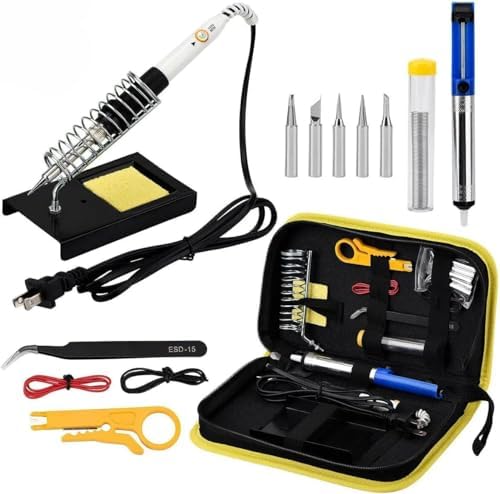 Kit Ferro de Solda 60W 220V, com Tubo de Estanho e Sugador de Sol...