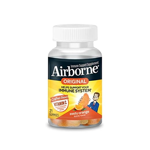 Airborne 750mg Vitamin C Gummies For Adults, Immune Support Supplement with Powerful Antioxidants Vitamins C & E - 21 Gummies, Zesty Orange Flavor