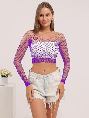 Image of Lemon Girl Women Fishnet Crop Tops Lingerie Babydoll Top Chemise One Size US 2-18