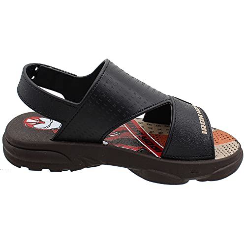 Sandália Marvel Universe, Grendene Kids, Meninos, Marrom/Preto/Vermelho, 31/32
