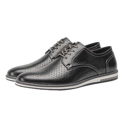 Zapatos de vestir cómodos para hombre con piel sintética flexible y suela ligera