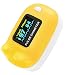 FaceLake Pulse Oximeter Blood Oxygen Saturation Monitor, Neck/Wrist Cord, Carrying Case and Batteries Included, Yellow