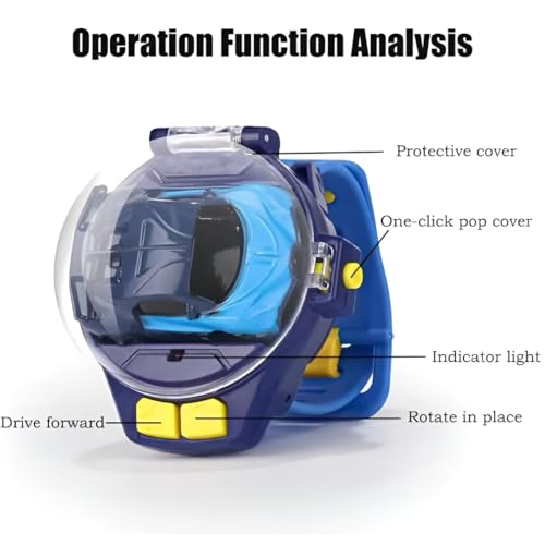 Image of Wrist Watch Remote Control Car Toy for Kids with 2.4G Signal, Rechargeable Mini RC Sports Car, USB Charging Watch Controller, Pop Cover Design for Boys Girls