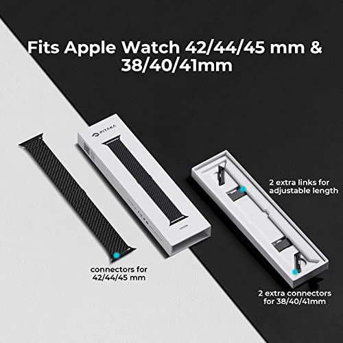 Pitaka Apple Watch Band Compatible With Apple Watch Series 8/Ultra/7/6/Se/5/4/3/2/1, 100% Carbon Fiber Adjustable Apple Watch Ultra Band - Modern #TOP5