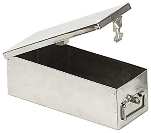 Image of BIN BUDDY Stainless Steel inchSafe Deposit inch Style Box | 4.25 inch (10.8 cm) x 12 inch (30.5 cm) x 4 inch (10.2 cm) | Lockable | Ideal for Documents, Rolled Coins | Home, Office Storage