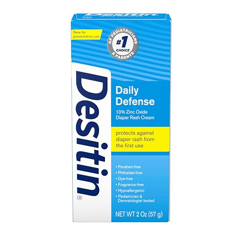 Desitin Daily Defense Baby Diaper Rash Cream with 13% Zinc Oxide Barrier Cream to Treat Relieve & Prevent diaper rash Hypoallergenic Dye- Phthalate- & Paraben-Free Travel Size 2 oz