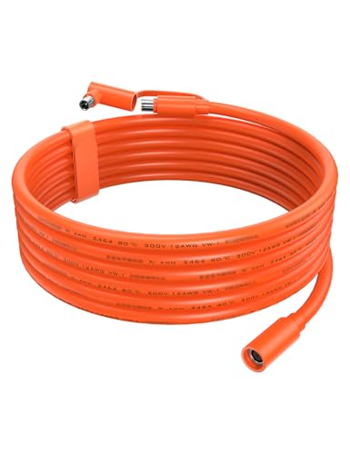 Tonton 30FT 9M 8mm Extension Cable 12AWG for Solar Generators DC7909 Solar Panel Cable Cord Female to Male with DC8020 Power Male Adapter Right Angle for GZ Yeti Aker Jackery Portable Power Station