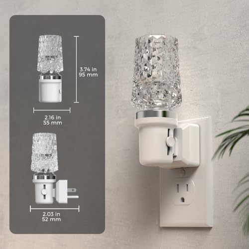 Image of L LOHAS LED Night Light, Dimmable Night Lights Plug into Wall, Light Sensor | Automatic Nightlights Plug in, 3000K LED Acrylic Nightlight, Crystal Decorative, Hallway Bedroom Bathroom [White Base,1 Pack]