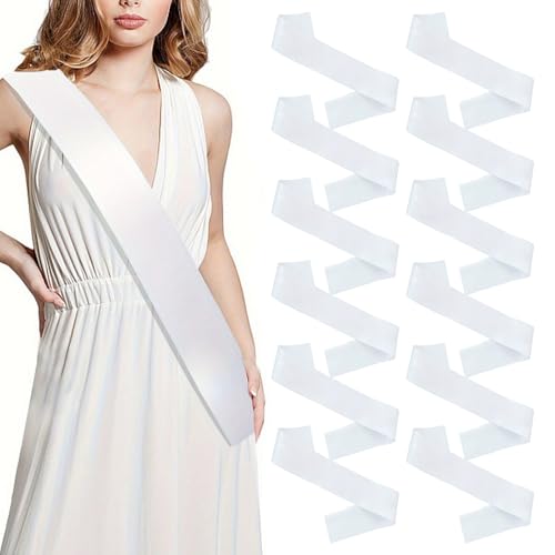 Bandas de satén en blanco para decorar tus fiestas de boda y desfiles con amigas