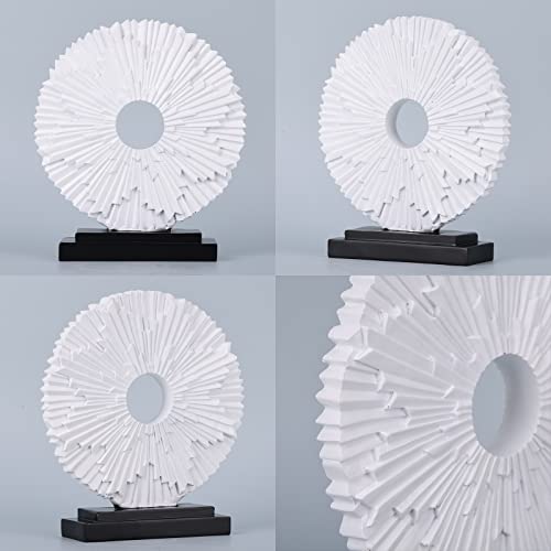 Escultura Decorativa Moderna Blanca Redonda para Hogar miniatura 6