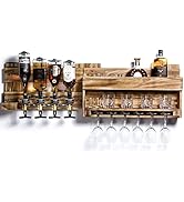 Portabottiglie Da Parete B4Life - In Legno E Ferro, Per 9 Bottiglie Di Vino, Ideale Per Bar E Cucina - Foto 2